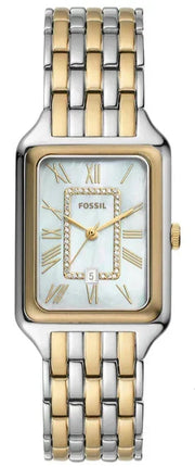  Shop Authentic Fossil Raquel Three Hand Mother of Pearl Dial Two Tone Steel Strap Watch For Women - ES5305 - Luxxuri