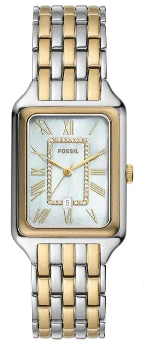  Shop Authentic Fossil Raquel Three Hand Mother of Pearl Dial Two Tone Steel Strap Watch For Women - ES5305 - Luxxuri