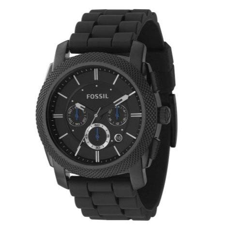  Shop Authentic Fossil Machine Chronograph Black Dial Black Silicone Strap Watch for Men - FS4487 - Luxxuri