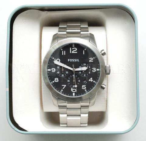  Shop Authentic Fossil Pilot Chronograph Black Dial Silver Steel Strap Watch for Men - FS5141 - Luxxuri