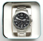  Shop Authentic Fossil Pilot Chronograph Black Dial Silver Steel Strap Watch for Men - FS5141 - Luxxuri