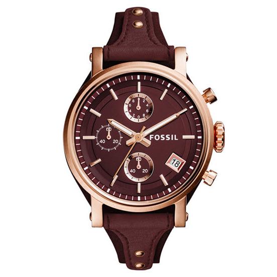  Shop Authentic Fossil Original Boyfriend Sport Chronograph Maroon Dial Maroon Leather Strap Watch for Women - ES4114 - Luxxuri