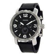  Shop Authentic Fossil Nate Chronograph Black Dial Black Leather Strap Watch for Men - JR1436 - Luxxuri
