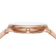  Shop Authentic Fossil Jacqueline Three Hand Mother of Pearl Dial Pink Leather Strap Watch for Women - ES4671 - Luxxuri