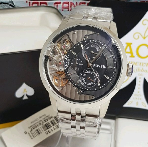  Shop Authentic Fossil Townsman Multifunction Black Dial Silver Steel Strap Watch for Men - ME1135 - Luxxuri