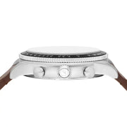  Shop Authentic Fossil Sport Tourer Chronograph White Dial Brown Leather Strap Watch for Men - FS6042 - Luxxuri