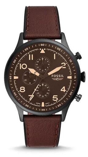  Shop Authentic Fossil Retro Pilot Chronograph Brown Dial Brown Leather Strap Watch for Men - FS5833 - Luxxuri