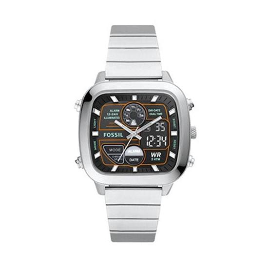  Shop Authentic Fossil Retro Analog-Digital Black Dial Silver Steel Strap Watch for Men - FS5890 - Luxxuri