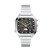  Shop Authentic Fossil Retro Analog-Digital Black Dial Silver Steel Strap Watch for Men - FS5890 - Luxxuri