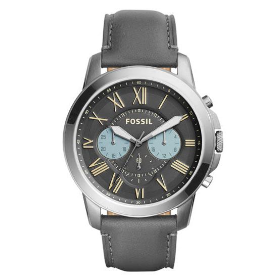  Shop Authentic Fossil Grant Chronograph Gunmetal Grey Dial Grey Leather Strap Watch for Men - FS5183 - Luxxuri