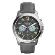  Shop Authentic Fossil Grant Chronograph Gunmetal Grey Dial Grey Leather Strap Watch for Men - FS5183 - Luxxuri