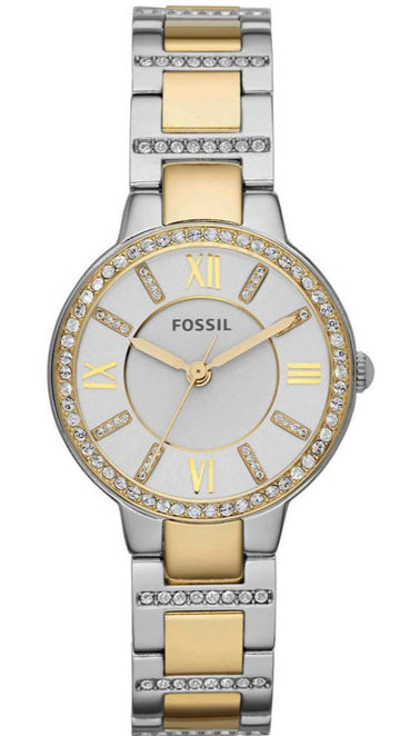  Shop Authentic Fossil Virginia Silver Dial Two Tone Steel Strap Watch for Women - ES3503 - Luxxuri