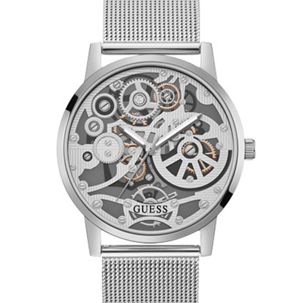  Shop Authentic Guess Gadget Silver Dial Silver Mesh Bracelet Watch for Men - GW0538G1 - Luxxuri