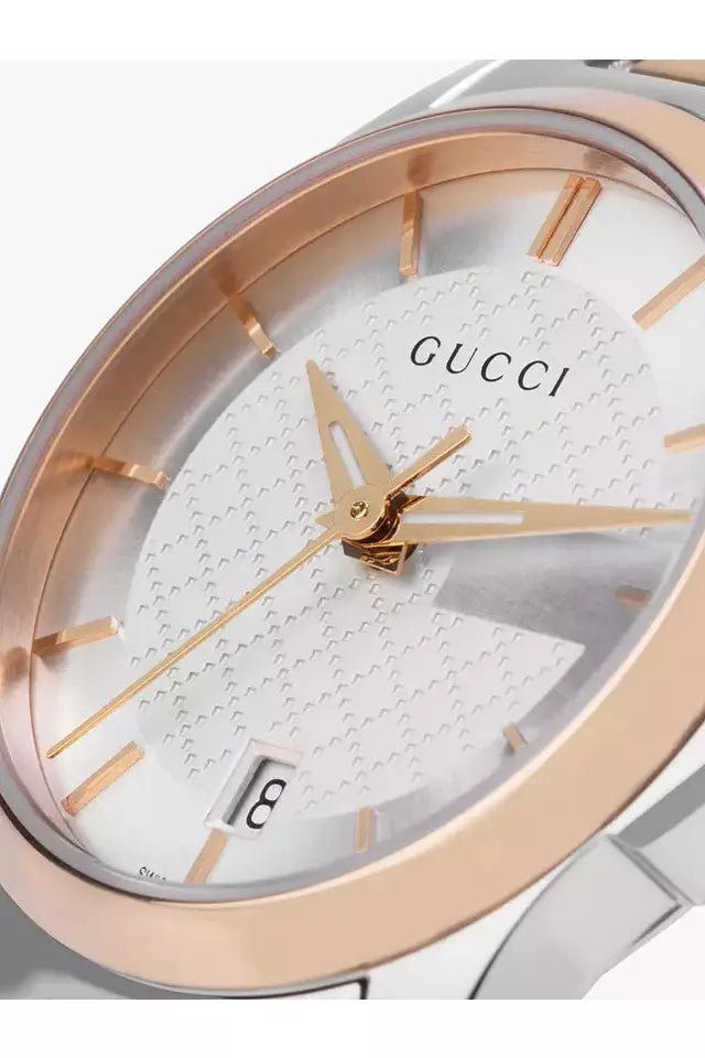  Shop Authentic Gucci G Timeless Silver Dial Two Tone Steel Strap Watch For Women - YA126564 - Luxxuri