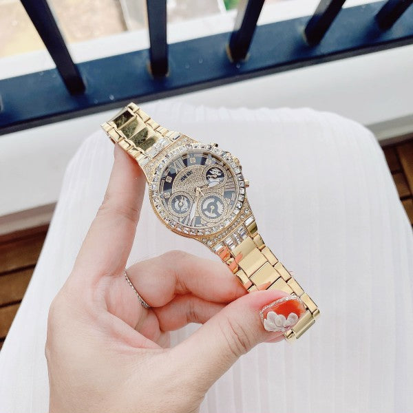  Shop Authentic Guess Moonlight Diamonds Gold Dial Gold Steel Strap Watch for Women - GW0320L5 - Luxxuri
