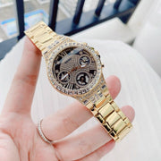  Shop Authentic Guess Moonlight Diamonds Gold Dial Gold Steel Strap Watch for Women - GW0320L5 - Luxxuri