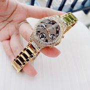  Shop Authentic Guess Moonlight Diamonds Gold Dial Gold Steel Strap Watch for Women - GW0320L5 - Luxxuri