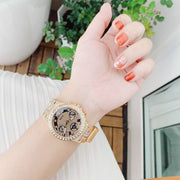  Shop Authentic Guess Moonlight Diamonds Gold Dial Gold Steel Strap Watch for Women - GW0320L5 - Luxxuri
