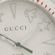  Shop Authentic Gucci Dive Quartz White Dial White Rubber Strap Watch For Men - YA136337 - Luxxuri