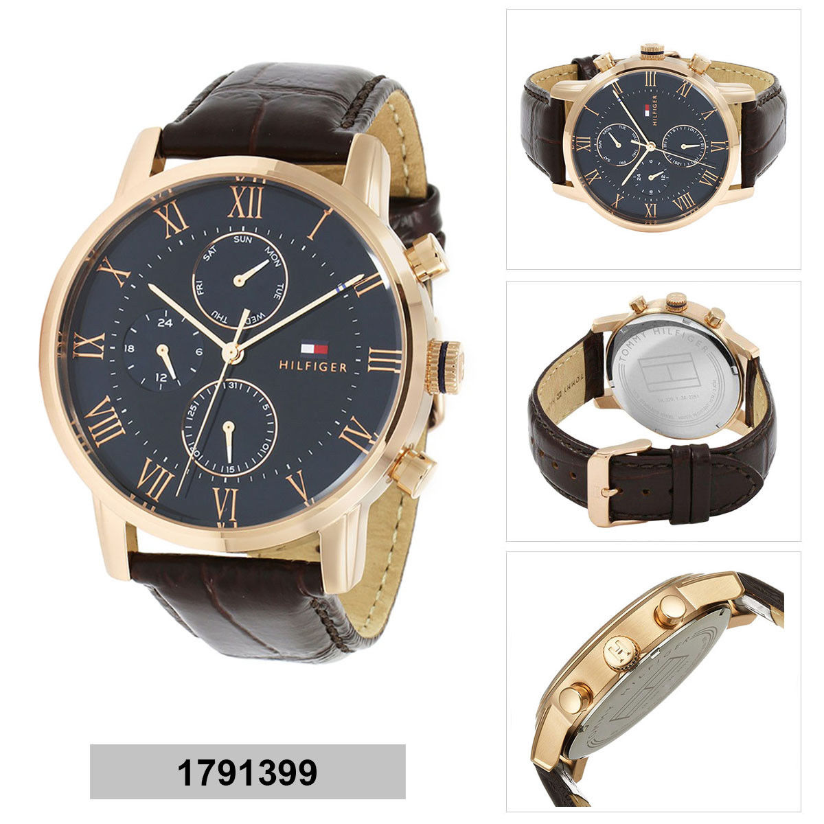  Shop Authentic Tommy Hilfiger Kane Chronograph Blue Dial Brown Leather Strap Watch for Men - 1791399 - Luxxuri