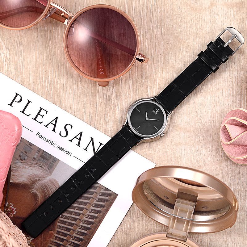  Shop Authentic Calvin Klein Skirt Black Dial Black Leather Strap Watch for Women  - K2U231C1 - Luxxuri