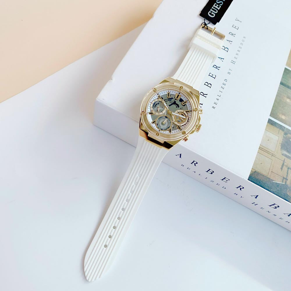  Shop Authentic Guess Athena White Dial White Rubber Strap Watch for Women - GW0409L2 - Luxxuri