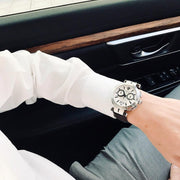  Shop Authentic Versace Aion Chronograph White Dial Brown Leather Strap Watch for Men - VBR010017 - Luxxuri