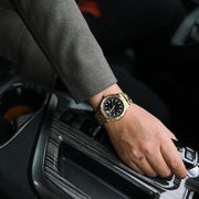  Shop Authentic Versace Hellenyium Quartz Black Dial Gold Steel Strap Watch For Men - VE3A00820 - Luxxuri