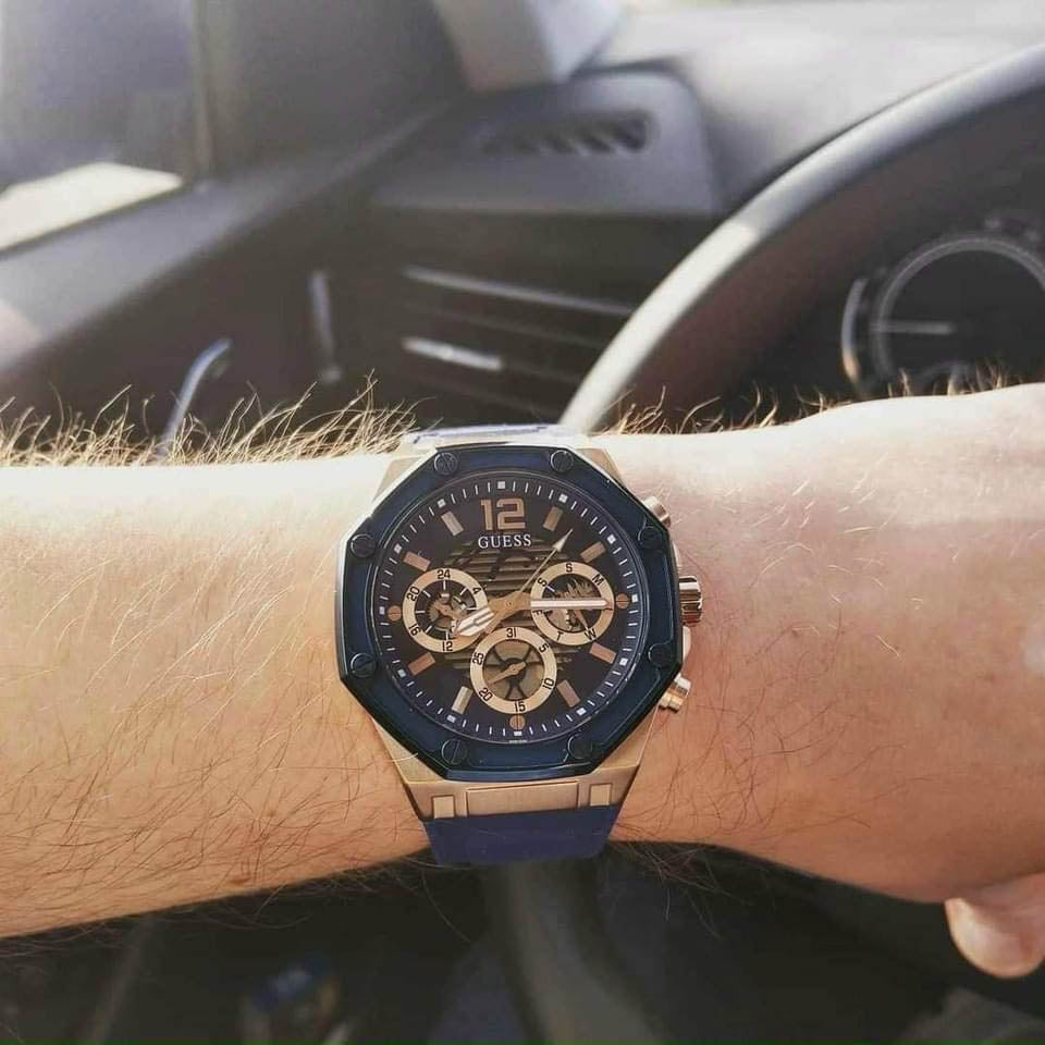  Shop Authentic Guess Momentum Chronograph Blue Dial Blue Rubber Strap Watch for Men - GW0263G2 - Luxxuri
