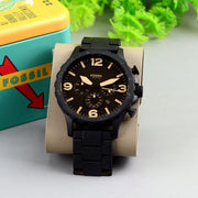  Shop Authentic Fossil Nate Chrongraph Ion Plated Black Dial Black Steel Strap Watch for Men - JR1356 - Luxxuri
