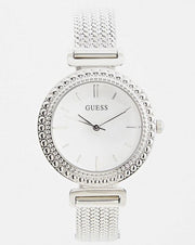  Shop Authentic Guess Quartz Silver Dial Silver Mesh Bracelet Watch For Women - W1152L1 - Luxxuri