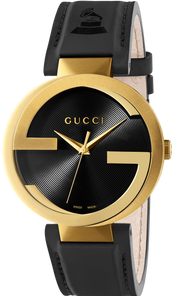  Shop Authentic Gucci Interlocking Special Edition Grammy Black Dial Black Leather Strap Watch For Men - YA133208 - Luxxuri