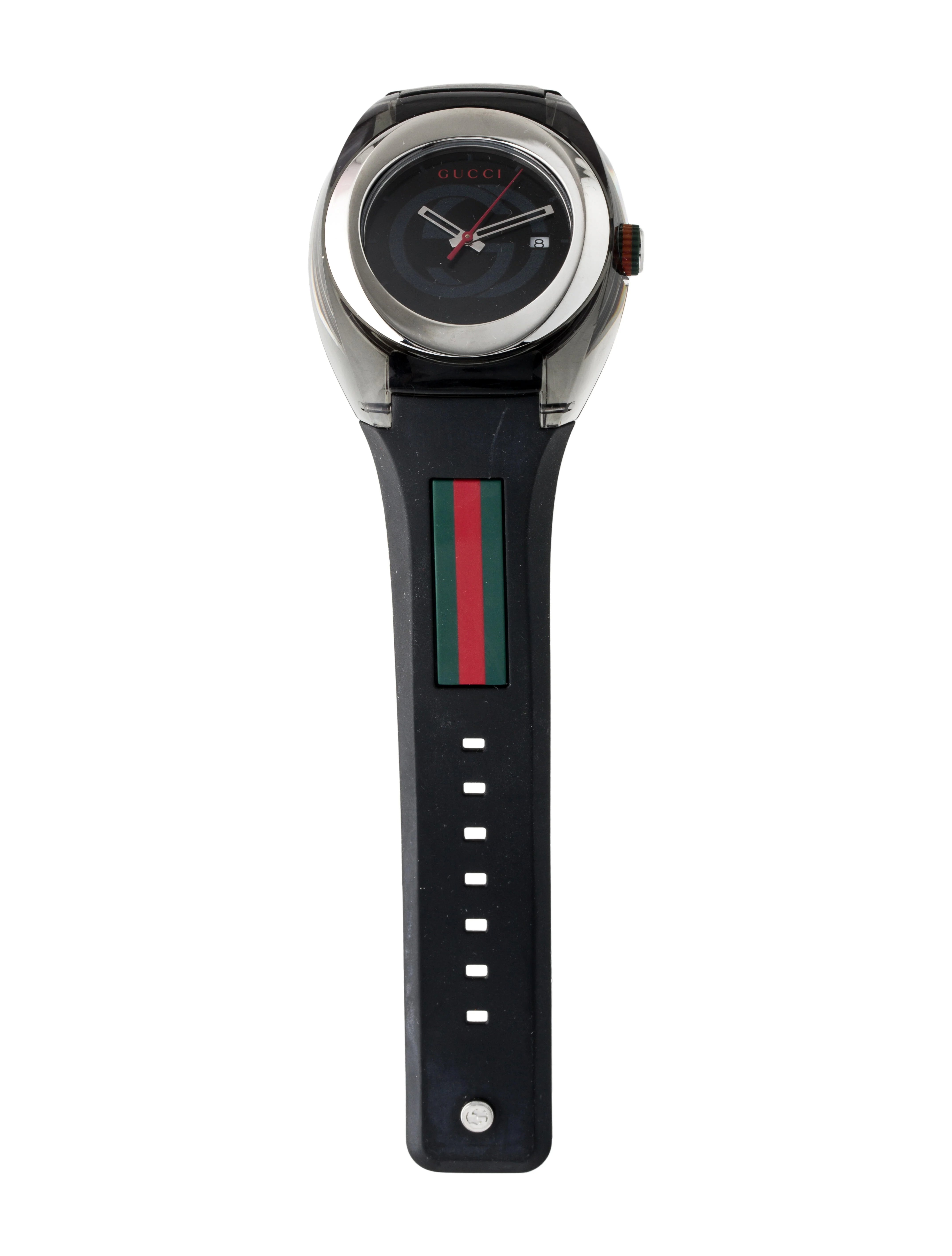  Shop Authentic Gucci Sync XXL Quartz Black Dial Black Rubber Strap Watch For Men - YA137101 - Luxxuri