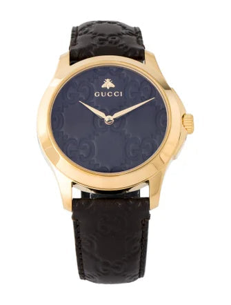  Shop Authentic Gucci G Timeless Quartz Brown Dial Brown Leather Strap Watch for Men - YA1264035 - Luxxuri