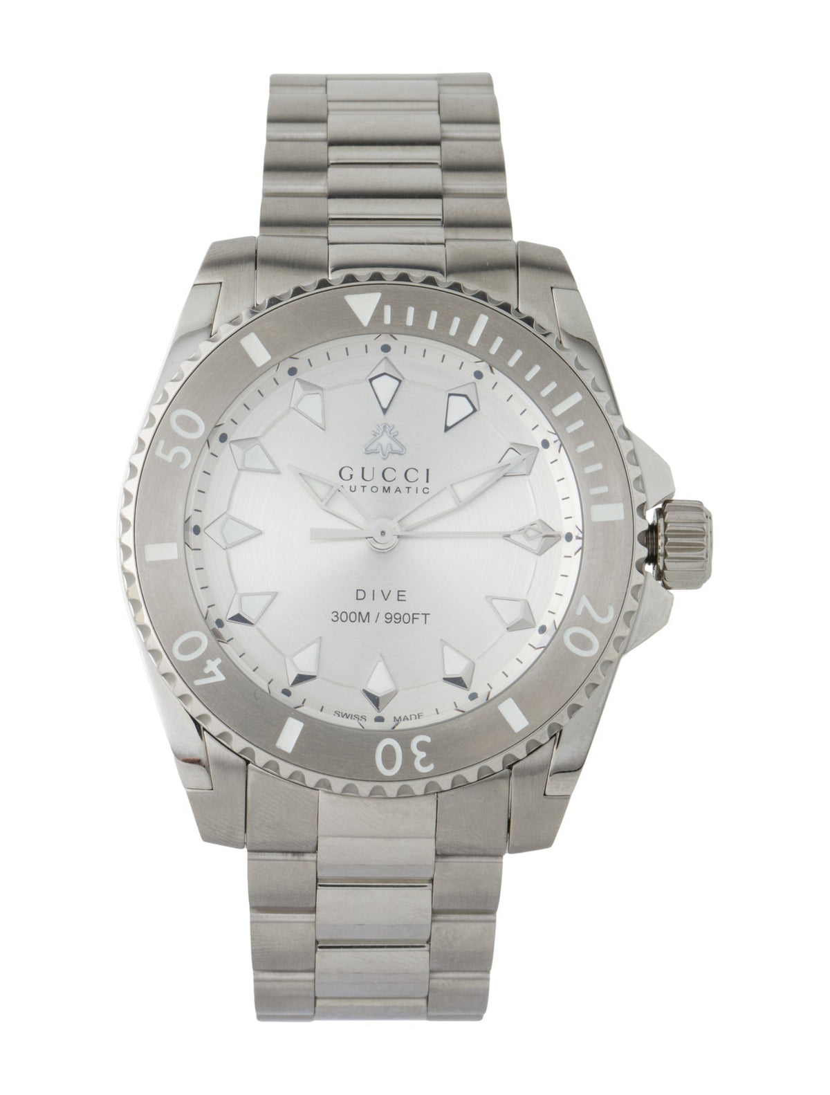  Shop Authentic Gucci Dive Automatic Silver Dial Silver Steel Strap Watch for Men - YA136354 - Luxxuri