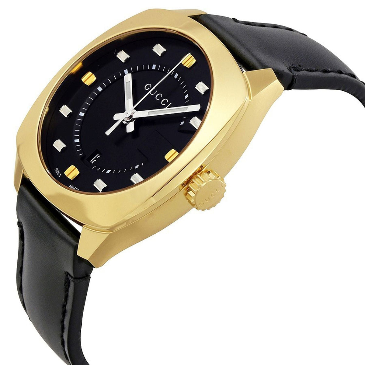  Shop Authentic Gucci GG2570 Black Dial Black Leather Strap Watch For Men - YA142310 - Luxxuri