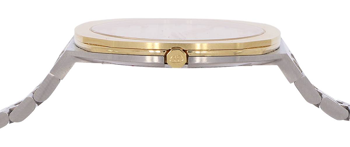  Shop Authentic Gucci 25H Quartz Gold Dial Silver Steel Strap Watch for Women - YA163403 - Luxxuri