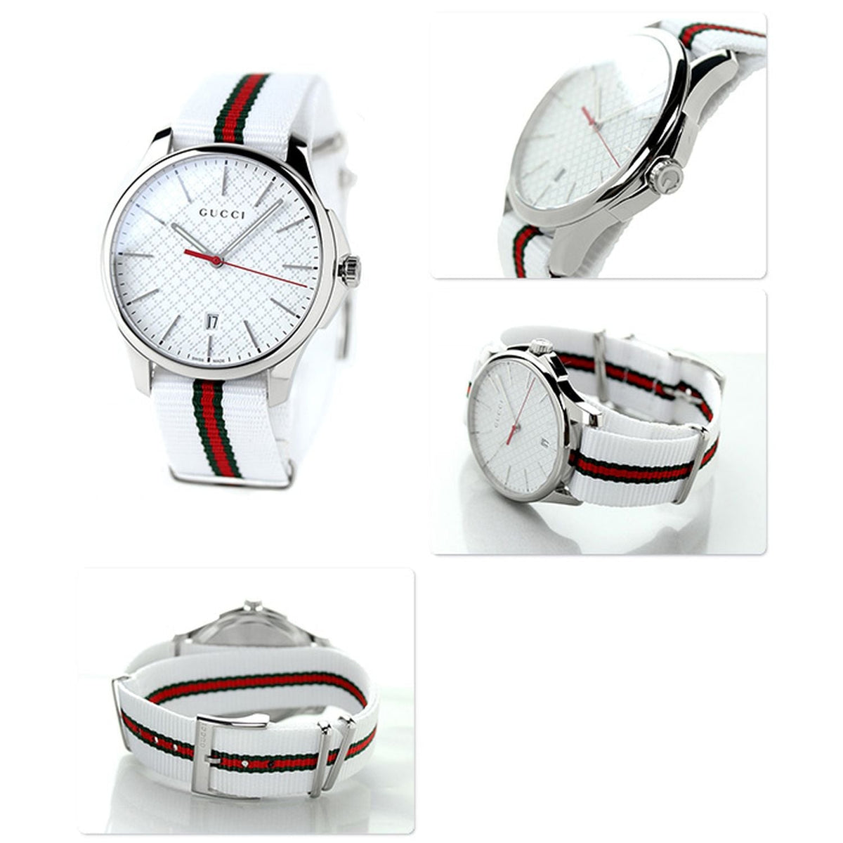  Shop Authentic Gucci G Timeless Quartz White DIal White NATO Strap Watch For Men - YA126322 - Luxxuri