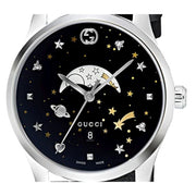  Shop Authentic Gucci G-Timeless Moonphase Black Dial Black Leather Strap Watch For Men - YA126327 - Luxxuri