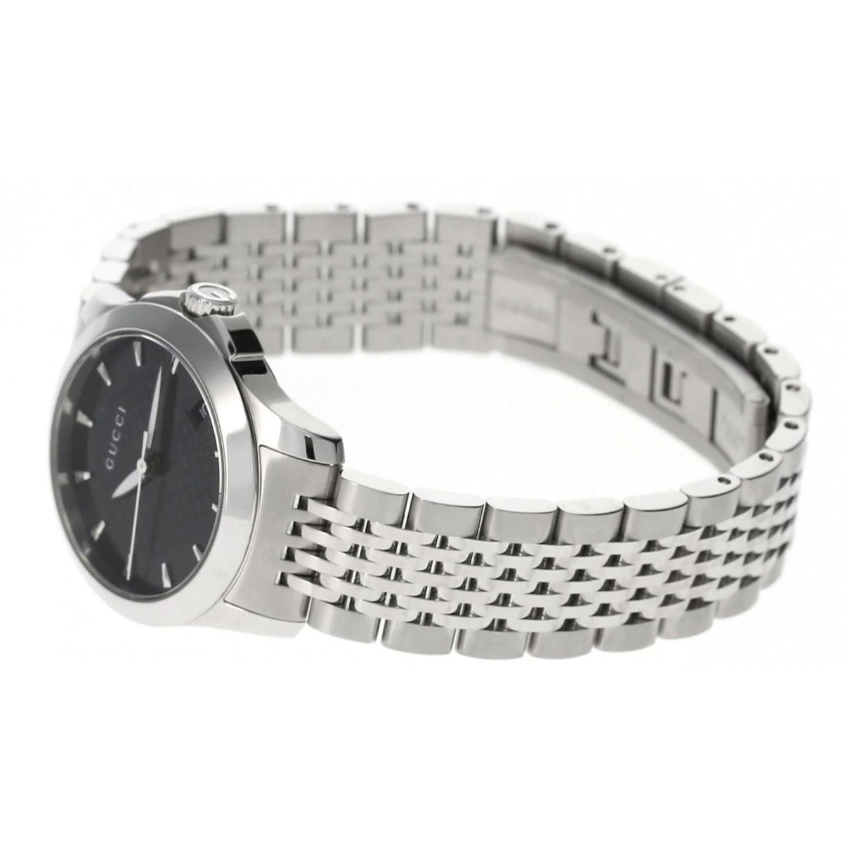  Shop Authentic Gucci G Timeless Black Dial Silver Steel Strap Watch For Women - YA126502 - Luxxuri