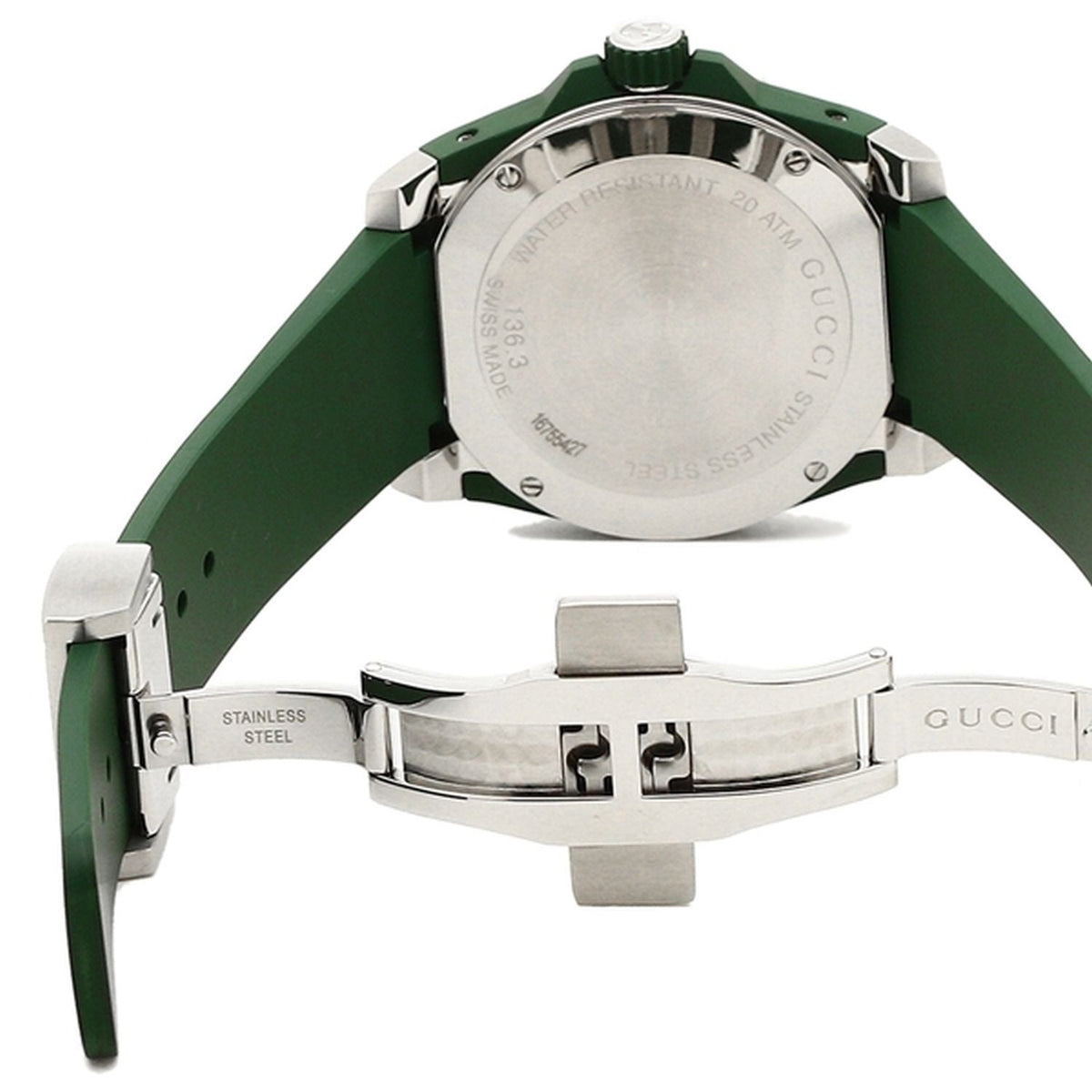  Shop Authentic Gucci Dive Tiger Green Dial Green Rubber Strap Watch For Men - YA136316 - Luxxuri