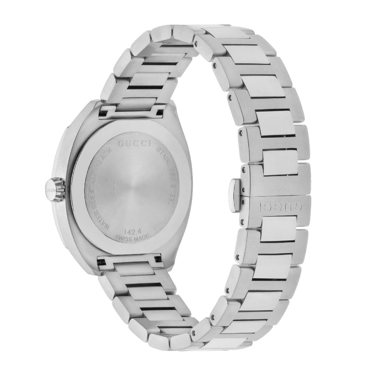  Shop Authentic Gucci GG2570 Quartz Black Dial Silver Steel Strap Watch For Men - YA142401 - Luxxuri