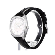  Shop Authentic Gucci GG2570 Diamonds Silver Dial Black Leather Strap Watch For Women - YA142507 - Luxxuri