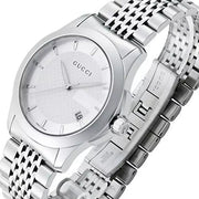  Shop Authentic Gucci G Timeless Silver Dial Silver Steel Strap Watch For Men - YA126401 - Luxxuri