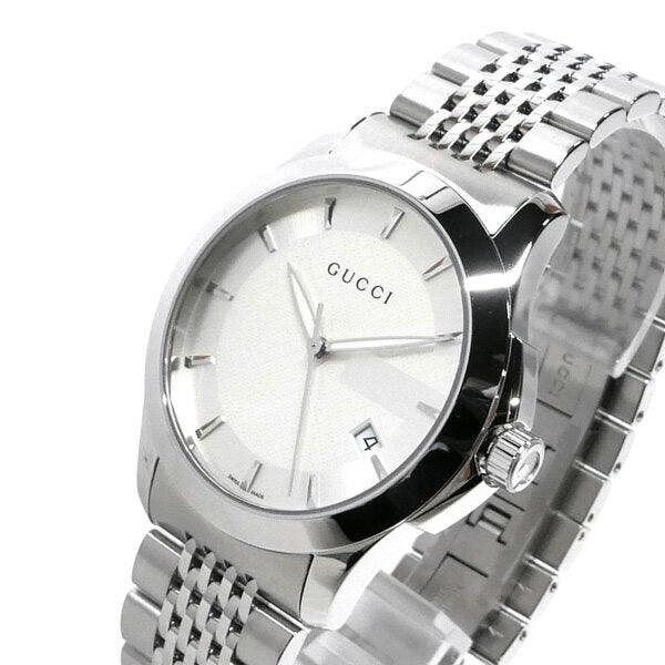  Shop Authentic Gucci G Timeless Silver Dial Silver Steel Strap Watch For Men - YA126401 - Luxxuri