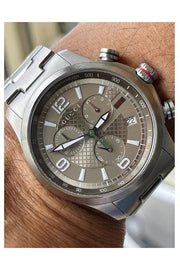  Shop Authentic Gucci G Timeless Brown Dial Silver Steel Strap Watch For Men - YA126248 - Luxxuri