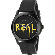  Shop Authentic Gucci G Timeless Ghost Black Dial Black Rubber Strap Unisex Watch - YA1264017 - Luxxuri