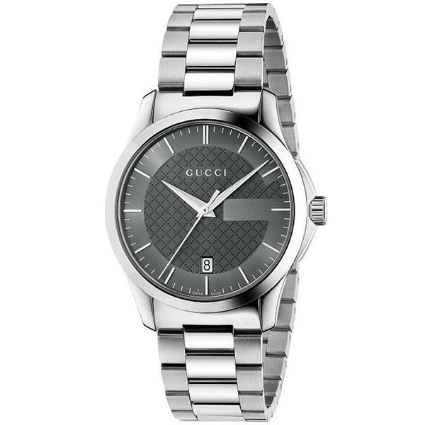  Shop Authentic Gucci G Timeless Grey Dial Silver Steel Strap Watch For Men - YA126441 - Luxxuri
