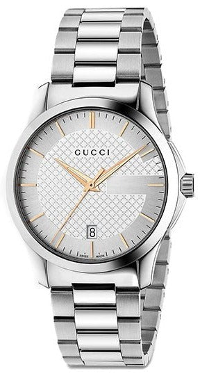 Shop Authentic Gucci G Timeless Silver Dial Silver Steel Strap Unisex Watch - YA126442 - Luxxuri