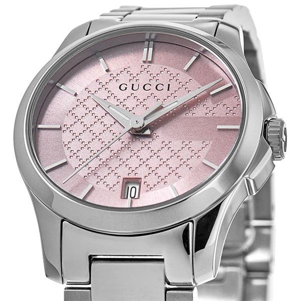  Shop Authentic Gucci G Timeless Pink Dial Silver Steel Strap Watch For Women - YA126524 - Luxxuri